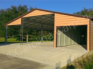 Vertical Roof Style Seneca Barn with One Fully Enclosed Lean Too. copy
